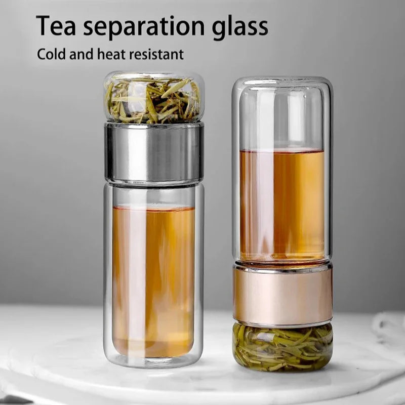 430ml Glass Tea Infuser Bottle Tea Flood Cup.