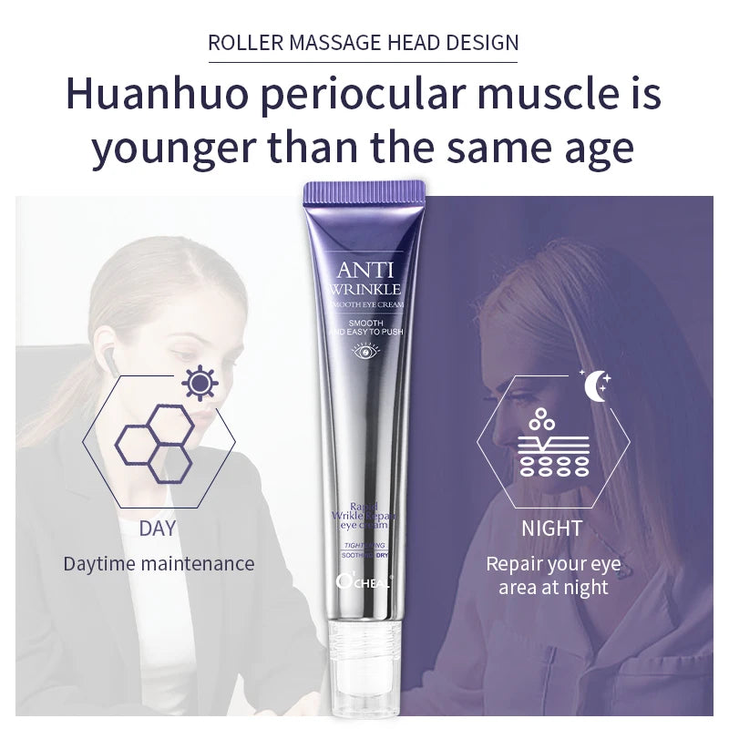 O'CHEAL – Crème Contour des Yeux avec Applicateur Roller Massant