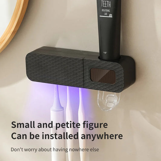 1 porte-brosse à dents intelligent, porte-brosse à dents intelligent à 3 emplacements, distributeur de dentifrice, nécessités quotidiennes domestiques