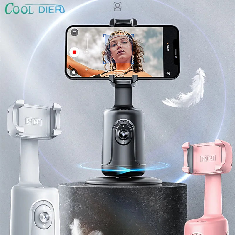 COOL DIER NEW P01 360 Rotation Gimbal Stabilizer AI Face Tracking Desktop Gimbal PTZ for Tiktok Smartphone Live