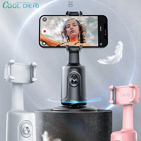 COOL DIER NEW P01 360 Rotation Gimbal Stabilizer AI Face Tracking Desktop Gimbal PTZ for Tiktok Smartphone Live
