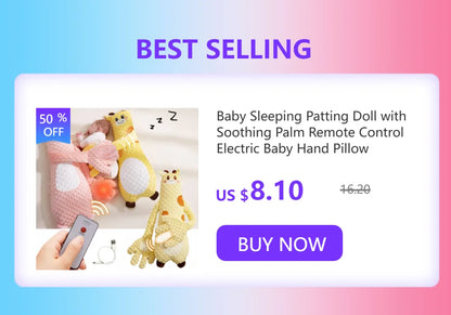 Cartoon Bear Baby Sleep Aid Newborn Soothing Pillow Comforting Hand Detachable with Remote for Comfortable Newborns Sleeping