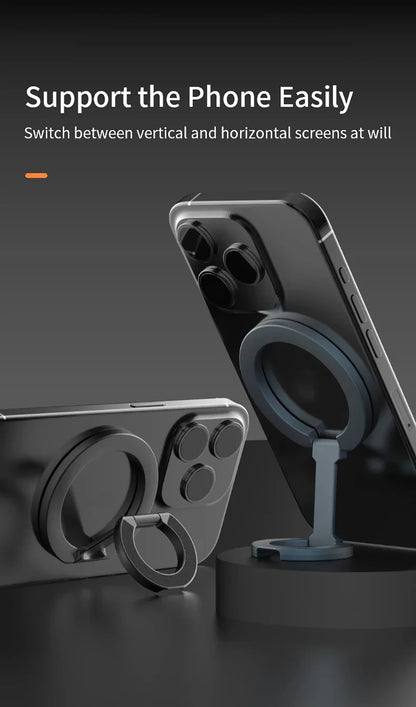 Support d'anneau de téléphone magnétique double face Support de téléphone portable pliable portable Support de voiture Accessoires de téléphone pour iPhone Huawei Xiaomi