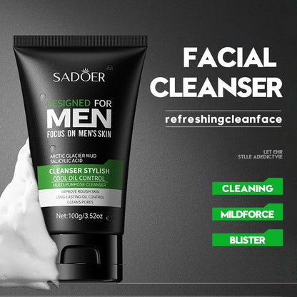 SADOER Nettoyant Visage pour Hommes  Hydratant,  anti-acné, purifie.
