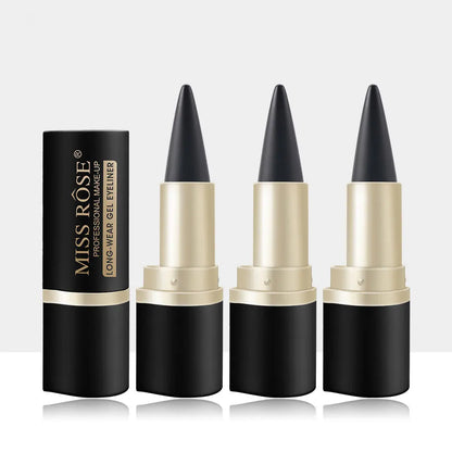 Eyeliner imperméable à séchage rapide, mat à extrémité unique noir solide.