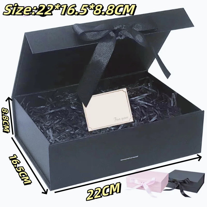 Coffret cadeau magnétique de luxe, coffret cadeau pliable, couvercle rabattable, coffret cadeau de Saint-Valentin