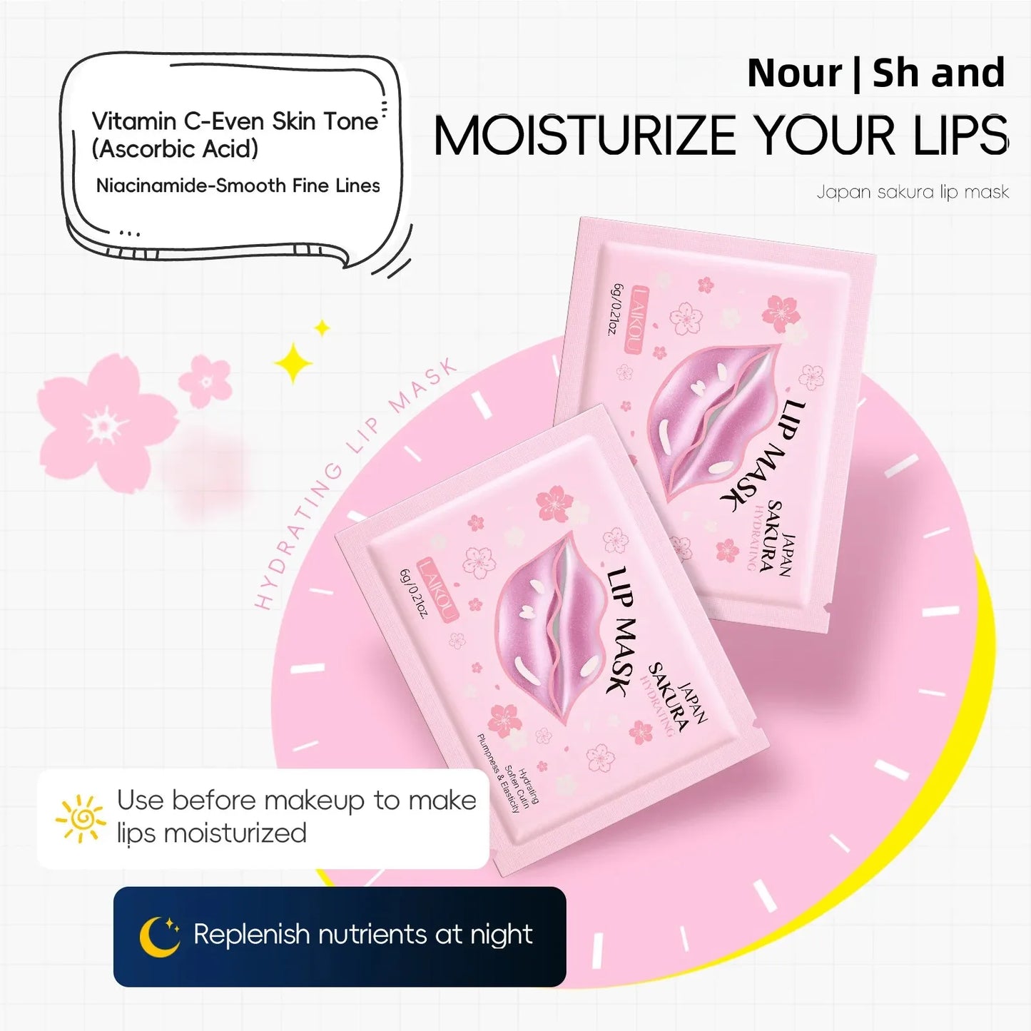 Masque pour les lèvres LAIKOU Sakura 6 g Hydratant