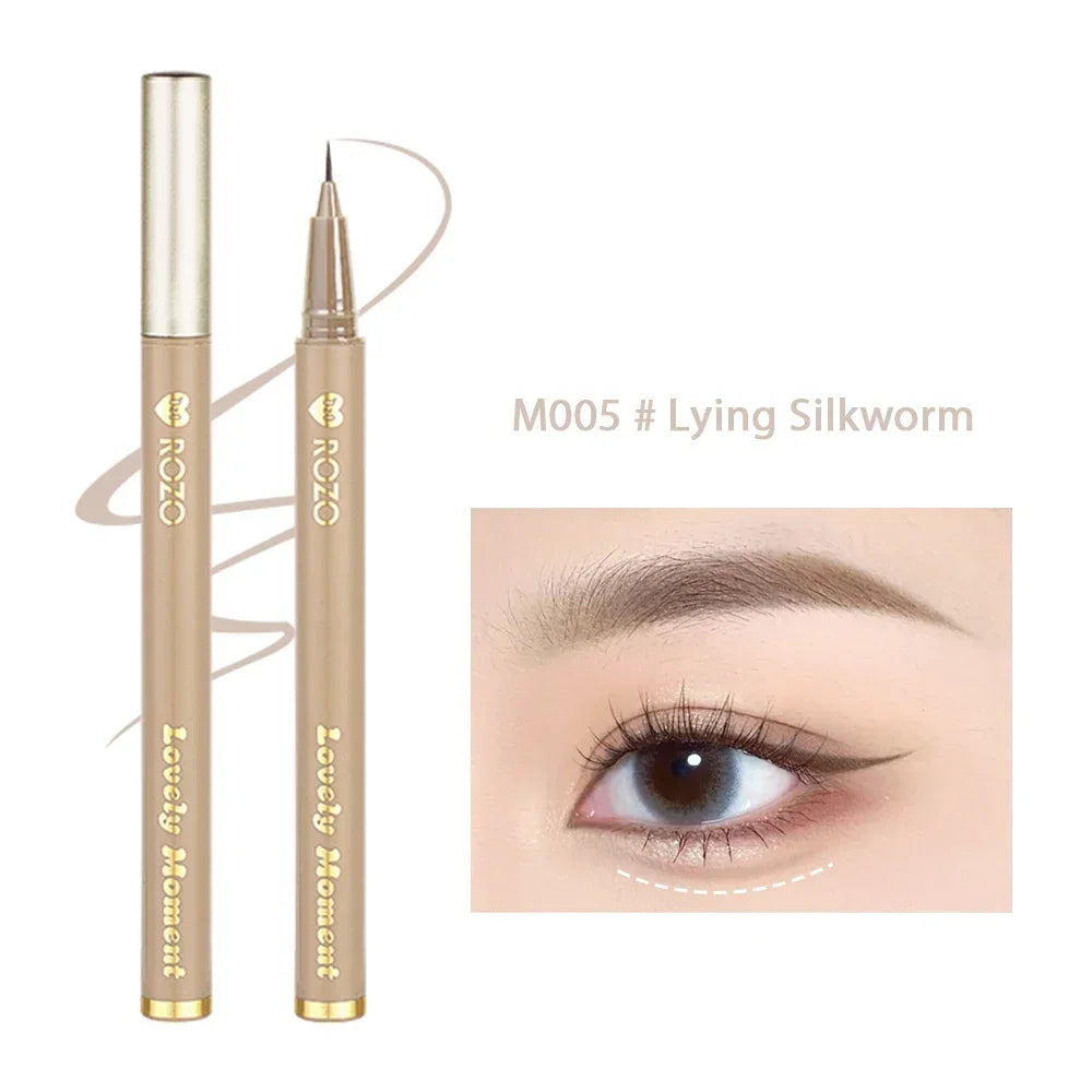 Eyeliner liquide ultra-fin Imperméable Paillettes Matte Black Shiny Eyeliner Lying Silkworm Pen Eye Beauty Party Makeup Tools