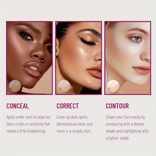 USHAS 12 couleurs tête d'éponge rotative fond de teint liquide anti-correcteur longue durée liquide n'enlève pas le maquillage correcteur imperméable