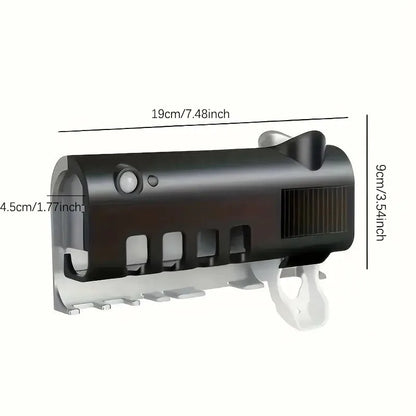porte-brosse à dents désinfectant, un distributeur de dentifrice mural et un ensemble d'accessoires de salle de bain