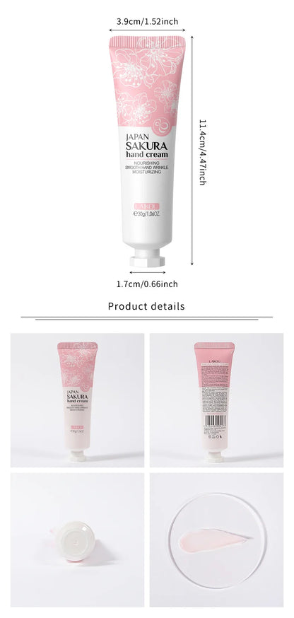 LAIKOU Sakura Crème pour les mains Blanchiment Élimination des rides Anti-fissure Hydratant Fade Lignes fines Corée Soins de la peau Santé Beauté 30g