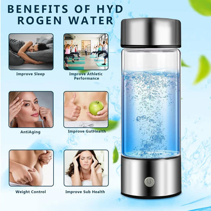 420ml bouteille d'eau riche en hydrogène portable rechargeable USB.