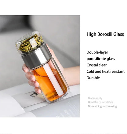 430ml Glass Tea Infuser Bottle Tea Flood Cup.