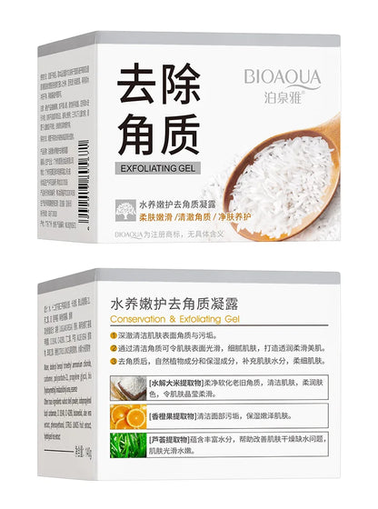 BIOAQUA Gel exfoliant pour le visage au riz blanc Hydratant Soins de la peau nourrissants Gommage pour le visage Crème pour le visage Exfoliants pour le visage Soins de la peau
