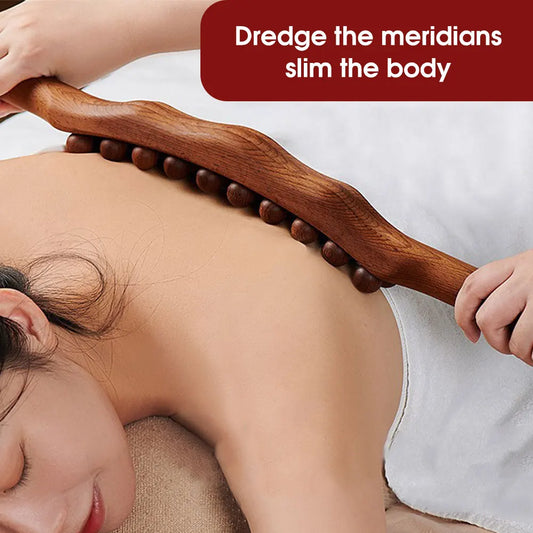 Gua Sha Massage Stick Back Dragage Méridiens Grattage Acupression 8/20 Perles Muscle carbonisé Rouleau de massage corporel relaxant