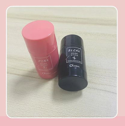 Masque facial solide Stick Thé vert Miel Pêche Nettoyage des pores Hydratant Long charbon de bois Aubergine Film de boue