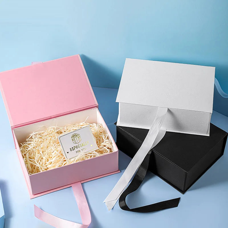 Coffret cadeau magnétique de luxe, coffret cadeau pliable, couvercle rabattable, coffret cadeau de Saint-Valentin