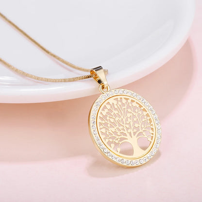 Collier Arbre de Vie Élégant – Pendentif en Strass pour Femme