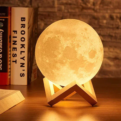 8CM LED Veilleuse 3D Print Moon Lamp Bedroom Decor MoonLight for Kids Gifts Decorations Creative Bedside Atmosphere Lighting