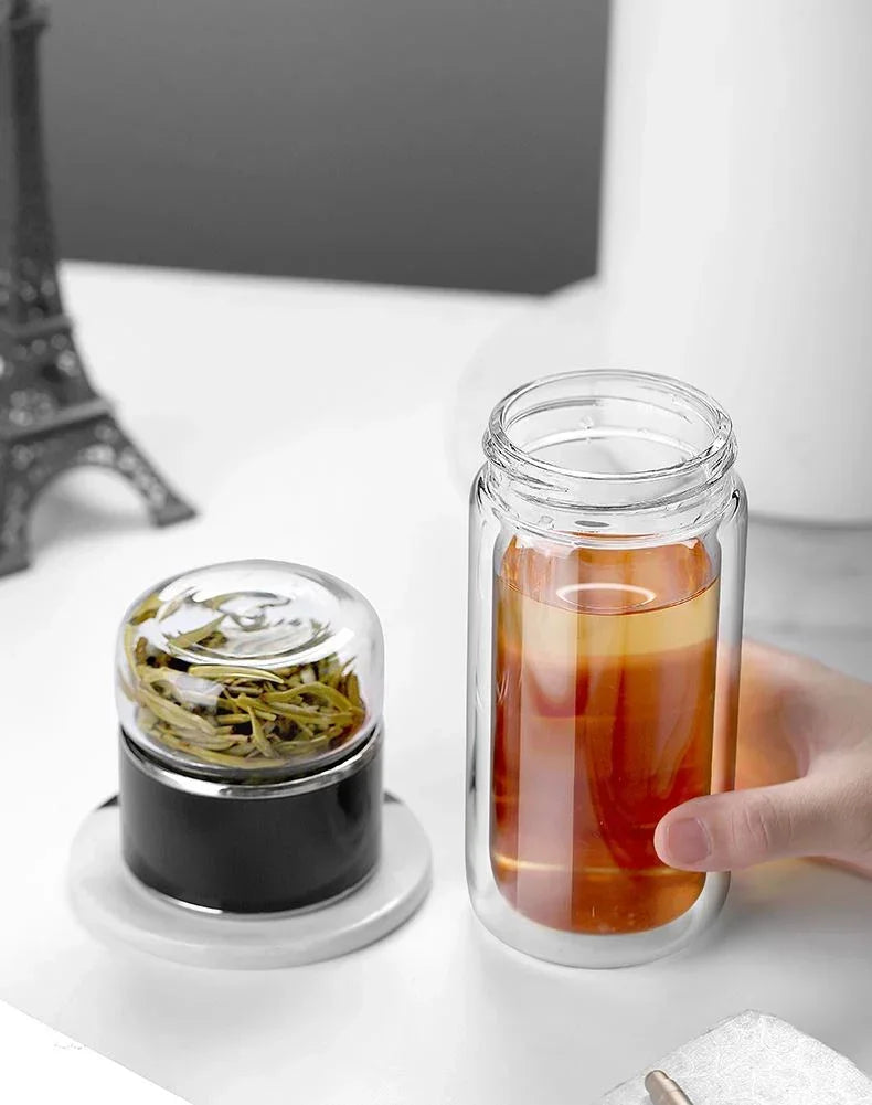 430ml Glass Tea Infuser Bottle Tea Flood Cup.