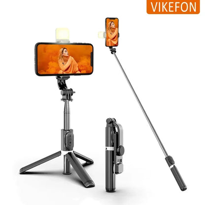 360 Rotate Mobile Phone Holder Selfie Stick Tripod Outdoor Photography Vlog Video Recording with Wireless Remote For Smart phone