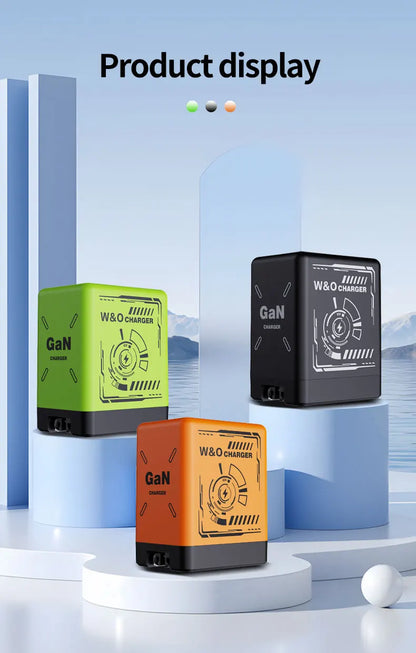 Chargeur 2-en-1 GaN 120W – Câble rétractable Type-C & Lightning | Adaptateur Portable Universel (F3)