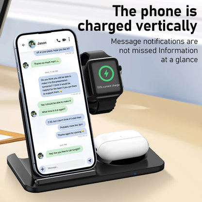 Support de chargeur sans fil pliable 3 en 1 pour iPhone 15 14 13 12 Pro Max Mini iWatch AirPods 3/2 Support de station de charge rapide