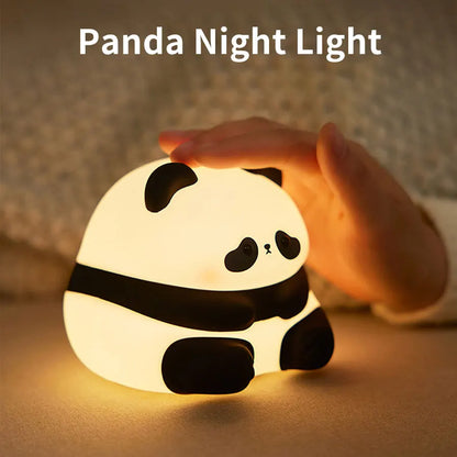 USB Rechargeable LED Veilleuse Mignon Dessin Animé Panda Silicone Lampe Timing Fonction Bureau Chevet Décor Enfants Veilleuse Cadeau