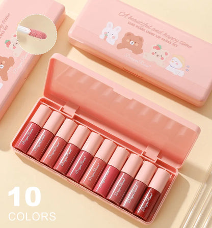 Ensemble Brillants à Lèvres x10 – Pailletés, Nacrés & Ultra Hydratant
