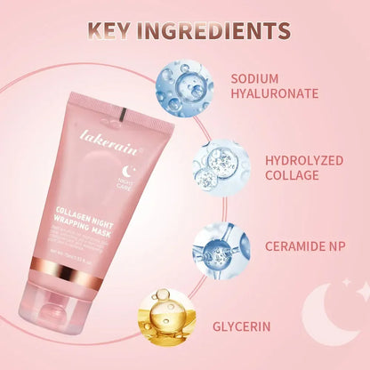 Masque de collagène de nuit Rajeunissement Hydratant Éclaircissant Masque facial coréen pour Rendre la peau éclatante.