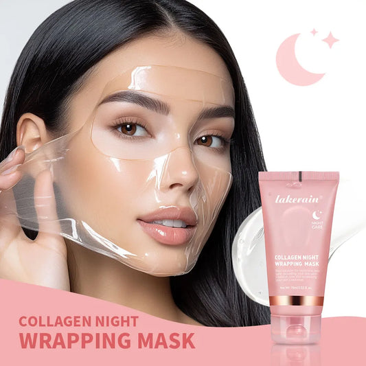 Masque de nuit au collagène Lakerain Élasticité Hydratation Soin réduit l'affaissement et la matité Collagène hydrolysé pour une peau éclatante