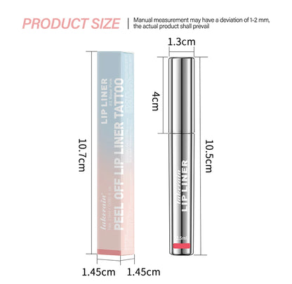 Crayon à lèvres hautement pigmenté Tatouage Matte Peel Off Améliorer le liner pour les lèvres Lasting Lip Stain Waterproof 4Colors Transfer-proof Lipstic