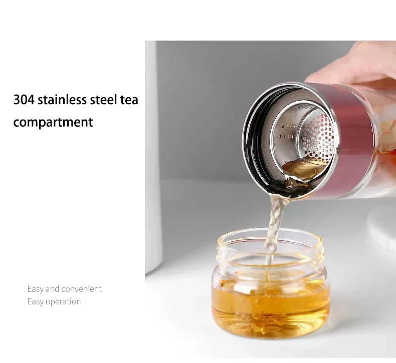 430ml Glass Tea Infuser Bottle Tea Flood Cup.