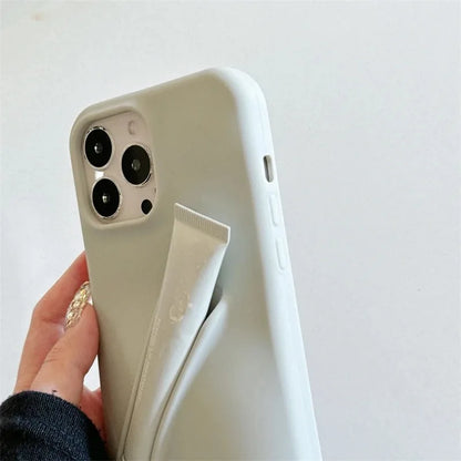Coque de téléphone en silicone souple avec rouge à lèvres pour iPhone 16, 15, 14 Pro Max, X, XS, XR, 13, 12, Mini, 11, 6, 7, 8 Plus