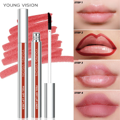 YOUNG VISION Tear-Off Lip Liner Peel-Off Lip Liner Matte Smudge-Free Hook & Loop Lip Pencil Crayon de maquillage 3 couleurs
