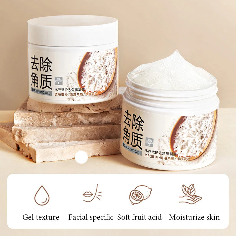 BIOAQUA Gel exfoliant pour le visage au riz blanc Hydratant Soins de la peau nourrissants Gommage pour le visage Crème pour le visage Exfoliants pour le visage Soins de la peau