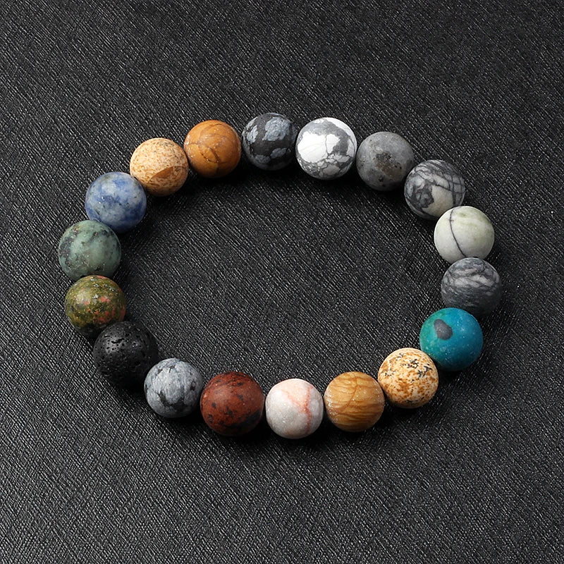 🌌 Bracelet Galaxie – 8 Planètes du Système Solaire & Étoile Gardienne