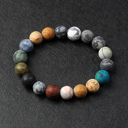 🌌 Bracelet Galaxie – 8 Planètes du Système Solaire & Étoile Gardienne
