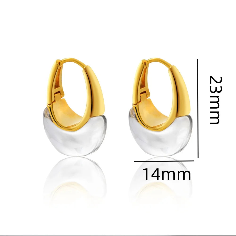 Boucles d'oreilles goutte d'eau transparentes pour femmes, plaquées or, élégantes et modernes