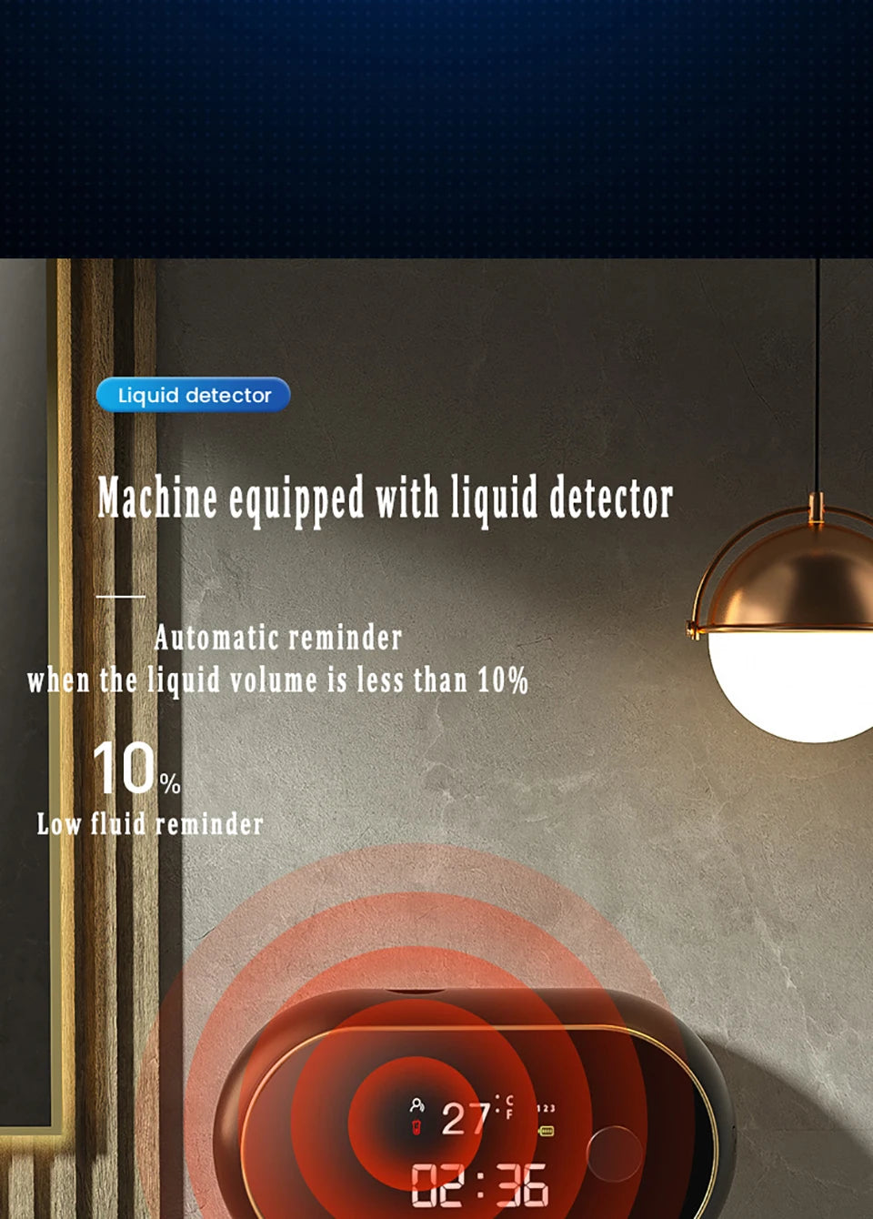 Distributeur automatique de savon en mousse sans contact Affichage de la température de l’heure Charge USB Distributeur de savon liquide à induction automatique étanche