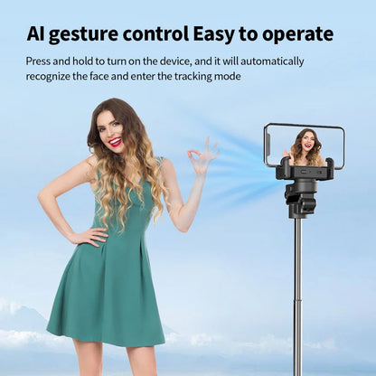 Stabilisateur d’intelligence 360 Rotation automatique Suivre le cardan, avec télécommande, selfie stabilisateur pour iPhone Android