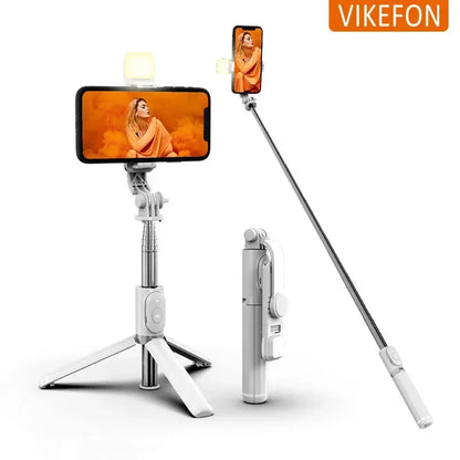 360 Rotate Mobile Phone Holder Selfie Stick Tripod Outdoor Photography Vlog Video Recording with Wireless Remote For Smart phone