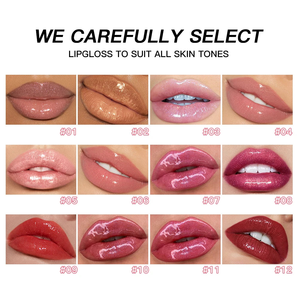 USHAS – Gloss à Lèvres Pailleté 12 Couleurs-Effet Diamant & Longue Tenue