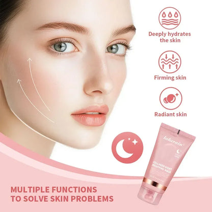 Masque de collagène de nuit Rajeunissement Hydratant Éclaircissant Masque facial coréen pour Rendre la peau éclatante.