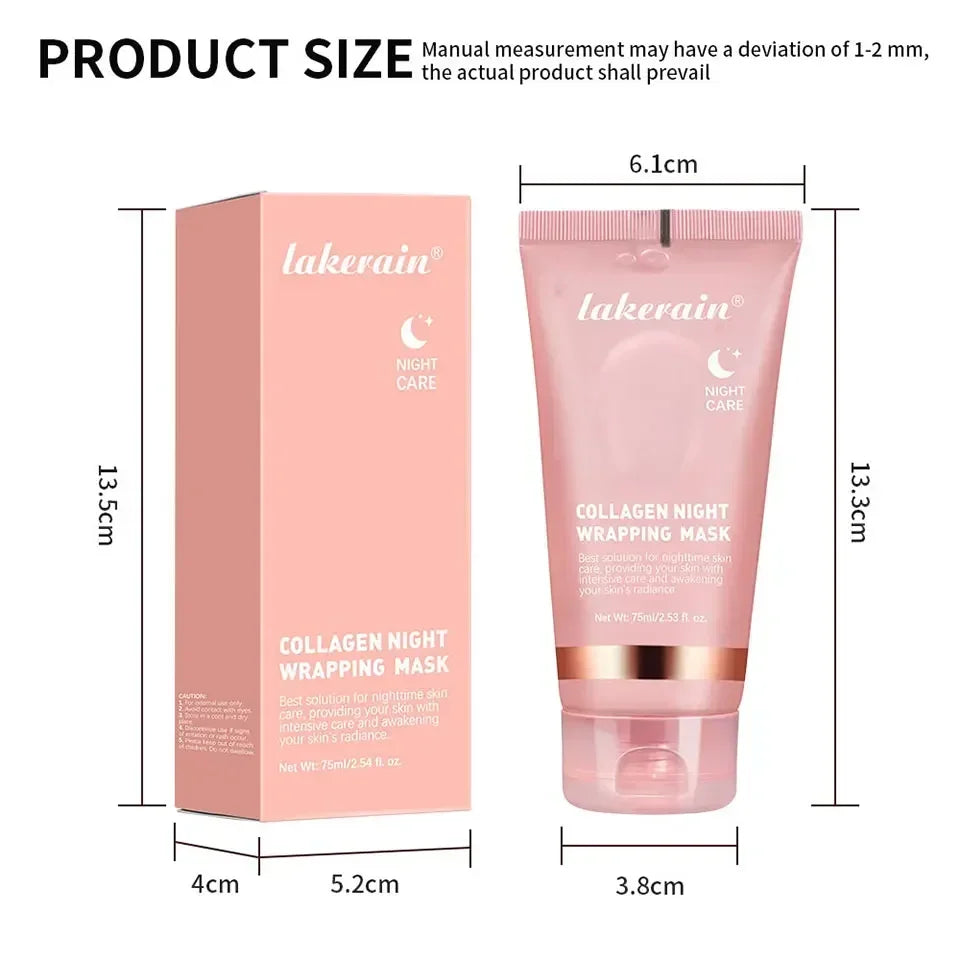 Masque de collagène de nuit Rajeunissement Hydratant Éclaircissant Masque facial coréen pour Rendre la peau éclatante.