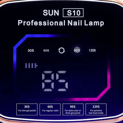 Professional Nail Art UV LED Light Rechargeable Dryer Smart Wireless HD Display Nail Drying Light pour un durcissement rapide de tous les gels
