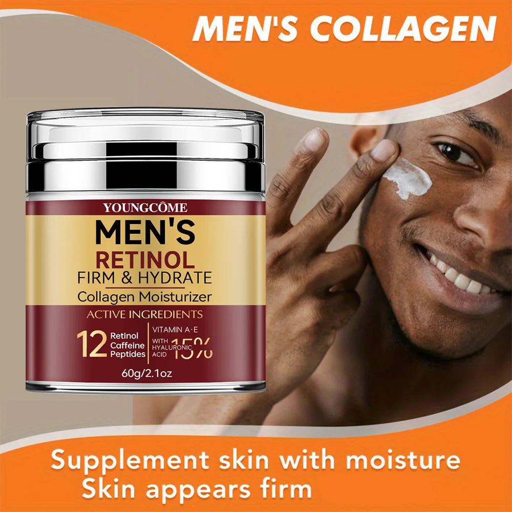 Crème Visage Raffermissante pour Hommes – Rétinol, Collagène & Éclat