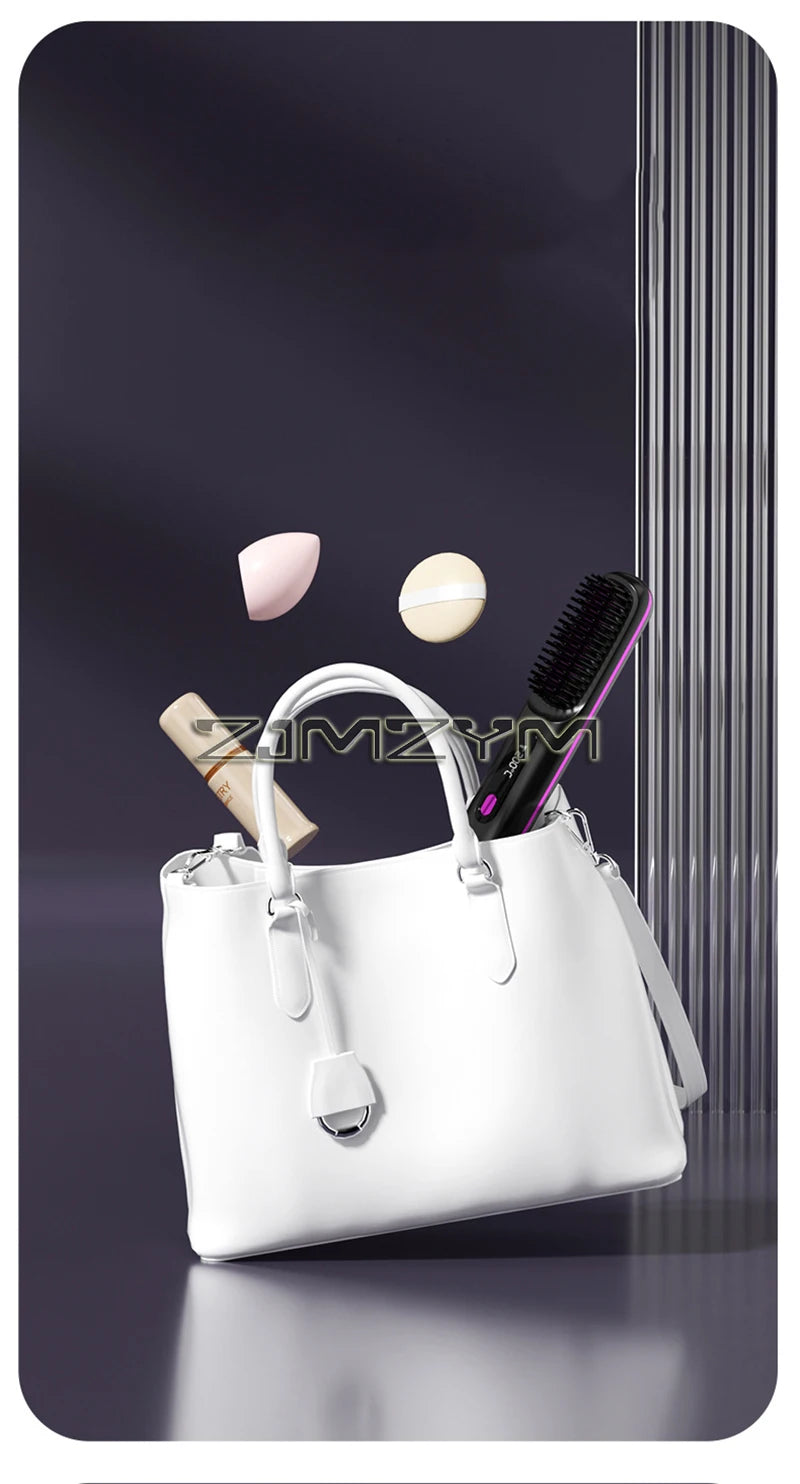 Lisseur à cheveux sans fil Lisseur à cheveux plats portable avec écran LCD Affichage numérique Outil de coiffure pour cheveux raides et bouclés