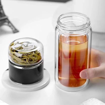 430ml Glass Tea Infuser Bottle Tea Flood Cup.