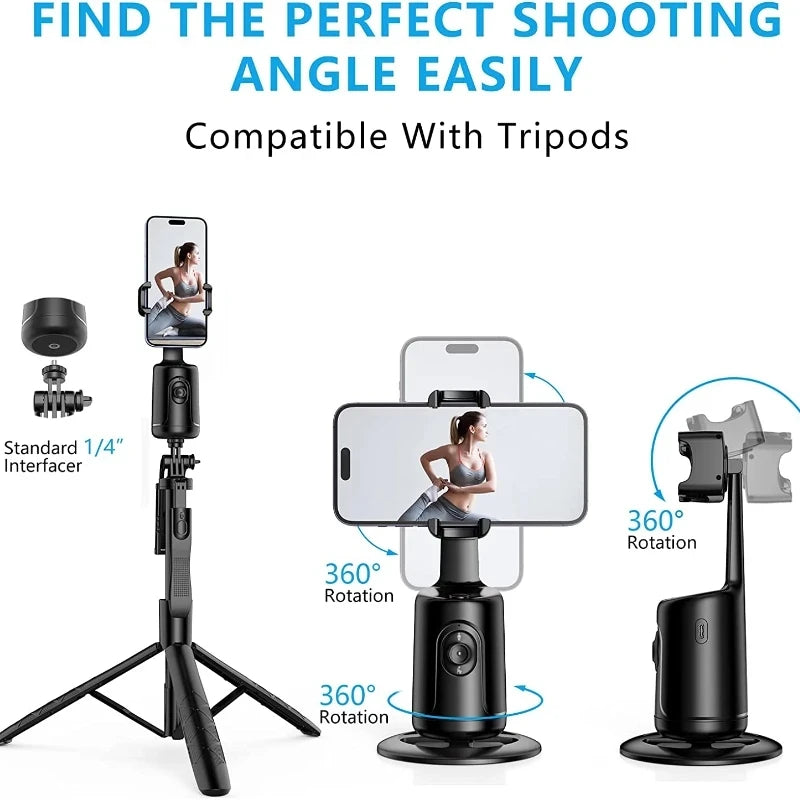 COOL DIER NEW P01 360 Rotation Gimbal Stabilizer AI Face Tracking Desktop Gimbal PTZ for Tiktok Smartphone Live